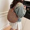 Large Capacity Woven Bag Women's New Fashion Commuter Beach Bag Casual Simple Retro Shoulder Bag
