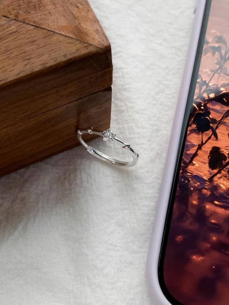 S999 Sterling Silver Korean Star Zircon Ring for Women - Stylish, Versatile, and Unique Niche Design
