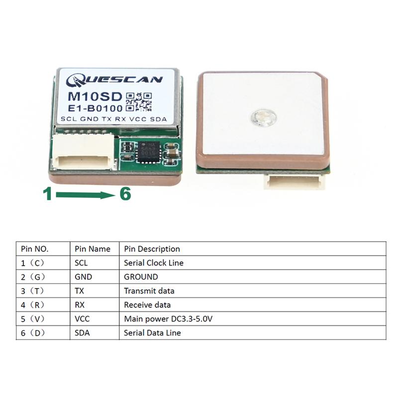 QUESCAN 18mm Drone FPV M10 GPS Module with Compass for RC Airplane Betaflight Pixhawk ArduPilot INAV GPS Galileo GLONASS BeiDou