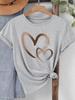 Summer New Womens Heart Printed Tshirt Trendy Casual Round Neck Top Short Sleeves Fashion Harajuku Kawaii Tshirt Y2k Clothing