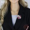 New enamel color hollow love magnetic brooch women's simple high-end heart-shaped multi-functional corsage