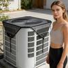 Outdoor AC Cover Universal Fit PVC Mesh Air Conditioner Cover with Hooks Stops Leaves and Debris