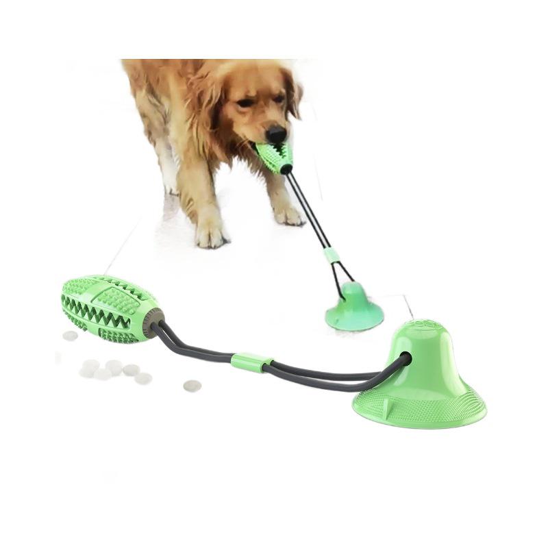 Cross-border Durable Bite-Resistant Sucker Ball Dog Toy for Puppy Teeth Grinding and Leaky Food Dispensing.