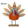 Harvest Festival Centerpieces Thanksgiving Turkey Decoration, Wooden Standing Ornament, Autumn Tabletop Signs Centerpiece for Fall Tiered Tray
