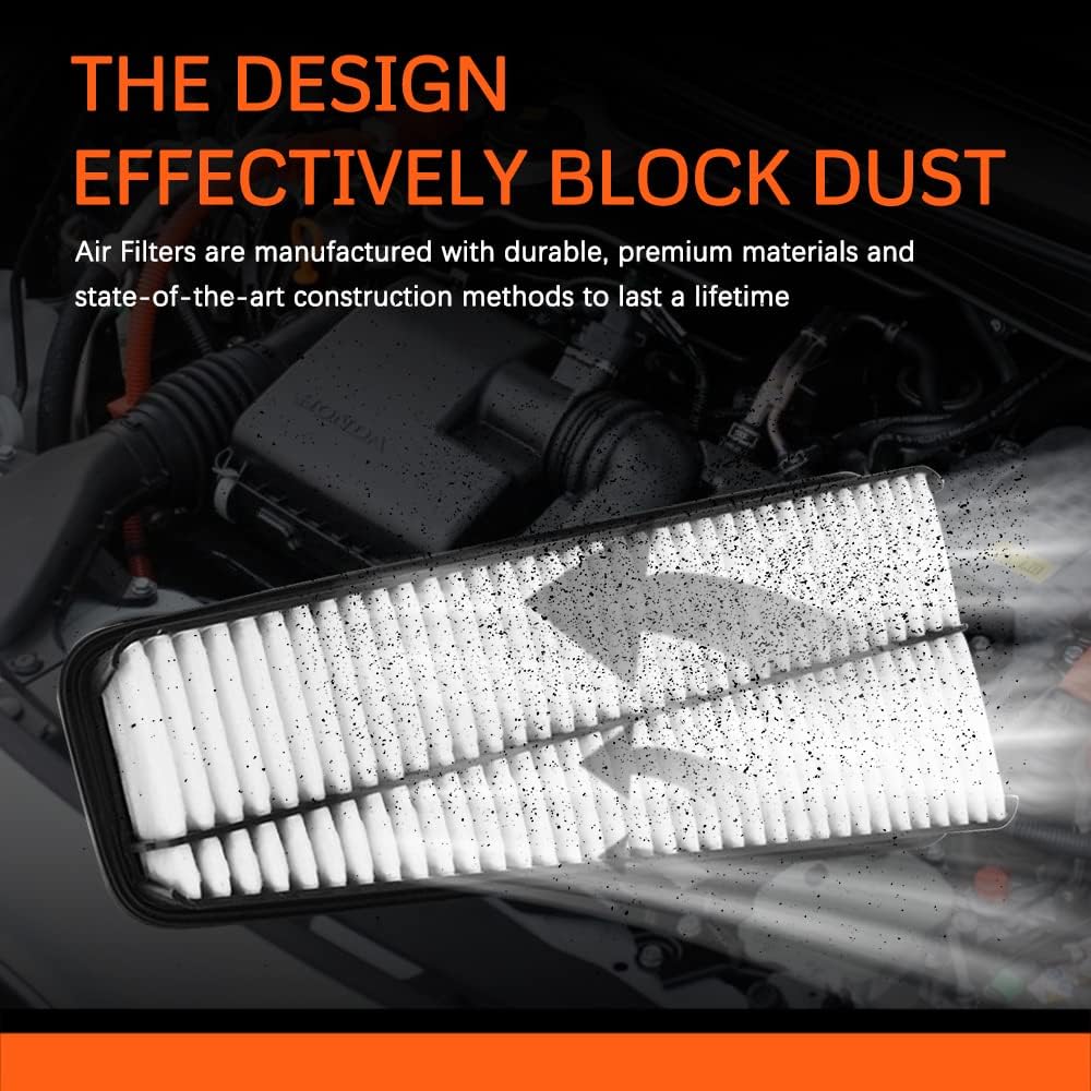 Engine Air Filter Compatible WithTacoma (2005-2015), 4Runner (2003-2009), Tundra (2005-2011),FJ Cruiser (2007-2009)- V6 4.0L- Replace#