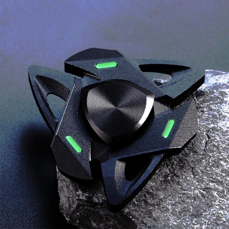 SCIONE Luminous Fingertip Gyro Aluminum Finger Gyro Metal Colorful Luminous Rotating Decompression Toy
