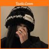 Fashionable Knit Warm Hat For Women Trendy Fluffy Beanie With Cute Patch Bear