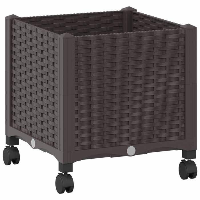 Maison Exclusive - Jardinière avec Roues Marron 40 x 40 x 44 cm PP