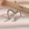 Gold-Plated Snake-Shaped Titanium Steel Adjustable Ring for Women - Retro, Colorfast, European & American Fashion.