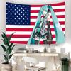 VIKAMA AnimeStyle American Flag Tapestry Bedroom  Games Room Wall Hanging Dormitory Room Decoration