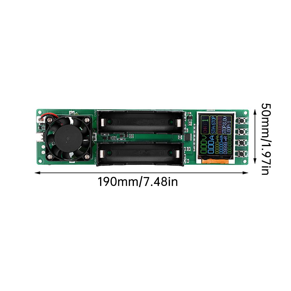 Dual Channel 18650 Lithium Battery Capacity Tester Resistance Tester Battery Power Detector Module Dual Type-C Interface