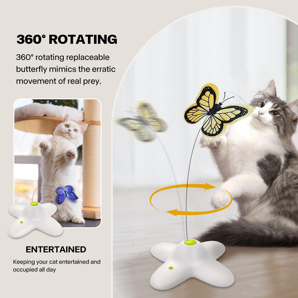 Electronic Toy Interactive Butterfly Automatic Stimulating Toys For Indoor Cats