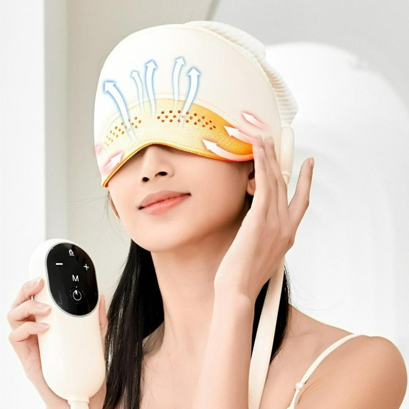 Graphene Heated Head Massager Air Pressure Scalp Therapy Eye Hot Compress for Deep Relaxation Sleep Support