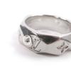 Great LOUIS VUITTON Ring Berg Monogram Curved Ring Silver mens M M00334 Used
