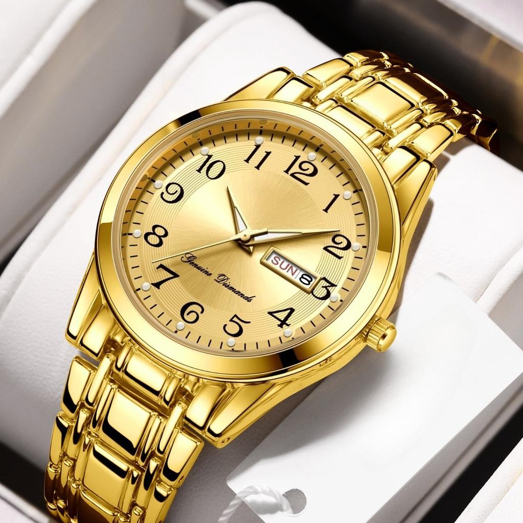 Luminous Couple Waterproof Quartz Watch Automatic Movement Luminous Waterproof Calendar Mechanical Watch Male Big Digital Elderly Watch