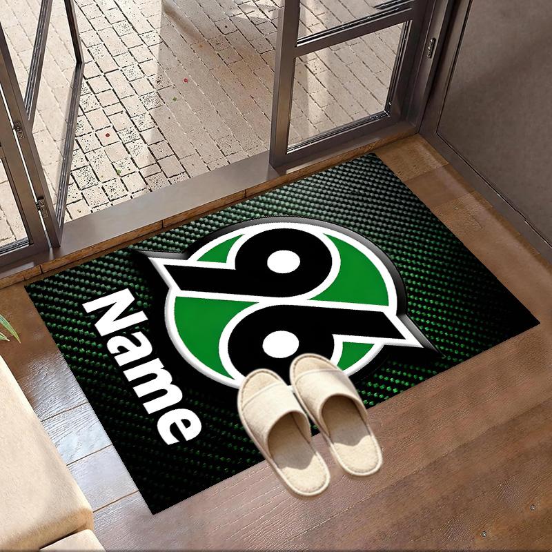 Custom Name Personalized Hannover 96 Football Print Carpet, Versatile Home Decor Rug, for Playroom, Apartment, Balcony, Entryway, Hallway Gift