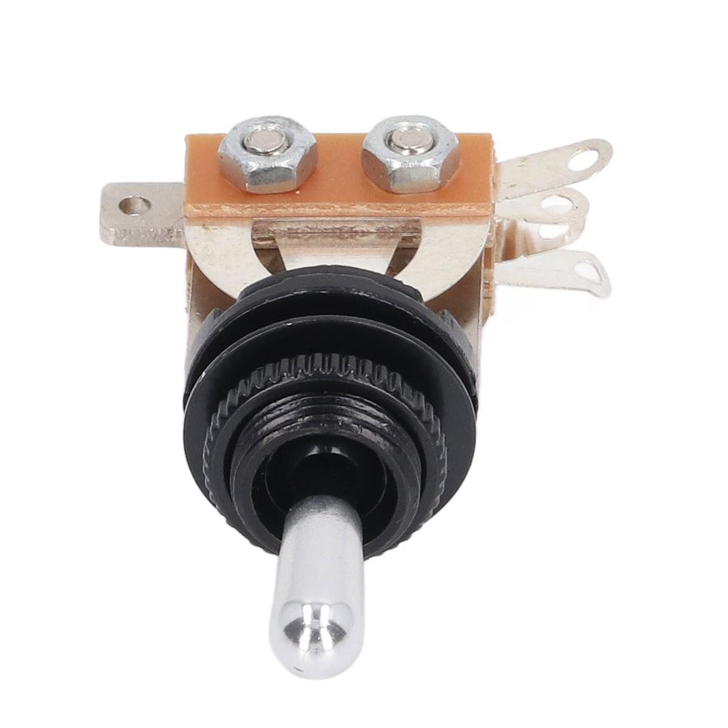 Guitar Toggle Switch Position Short Straight Silver Top Knob Pickup Selector Kit with Black Washer