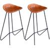 Day and Night - Day and Night Kitchen Stools 2 Units Black and Brown Genuine Leather