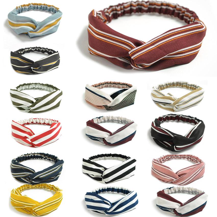 Buy 1x Chic Fabric Striped Cross Knotted Hairband Headband Elastic Hair Accessories at
