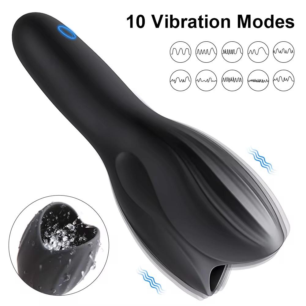 Entrenador de glande masculino, engrosamiento de la circunferencia lateral del pene, tiempo de sexo prolongado con 10 modos, masturbador masculino, entrenador de pene, juguetes masculinos para adultos