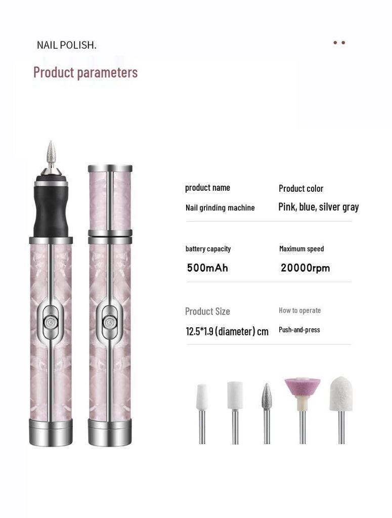 Wireless Electric Nail Grinder: Portable Manicure Tool for Shaping & Removing Nails with Rechargeable Grinding Pen.