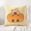 Cute Cartoon Capybara Cushion Cover Natural Linen Pillow Cover DoubleSided Print Cushion Case for Sofa Home Decor Gift