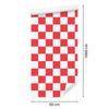 Checkerboard wallpaper, white and red, coral background, 50x1000