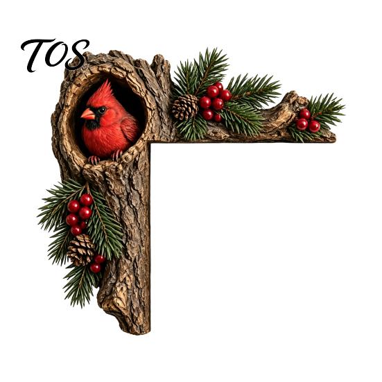 Whimsical Home Entryway Decor Chipmunk Tree Hollow Door Topper, Squirrel Owl Wooden Frame Sign, Decorative Hole Ornament Animals Corner Ornament,
