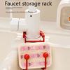 Metal Faucet Sponge Holder Rack, Two Shelf Sink Rack With Hanging Fit and Open Wire Drainage for Washing Tools