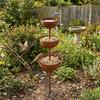 3-Tier Bowl Bird Water Dispenser Vintage Iron Garden Rain Catcher  Courtyard Decor