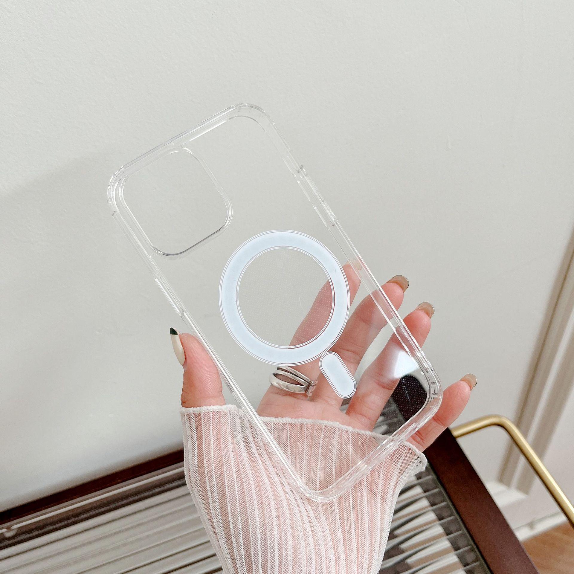 

iPhone 16 Pro Magnetic Transparent Acrylic Drop-proof Case, Compatible with iPhone 14 Pro and 11 iPhone 12 Mini