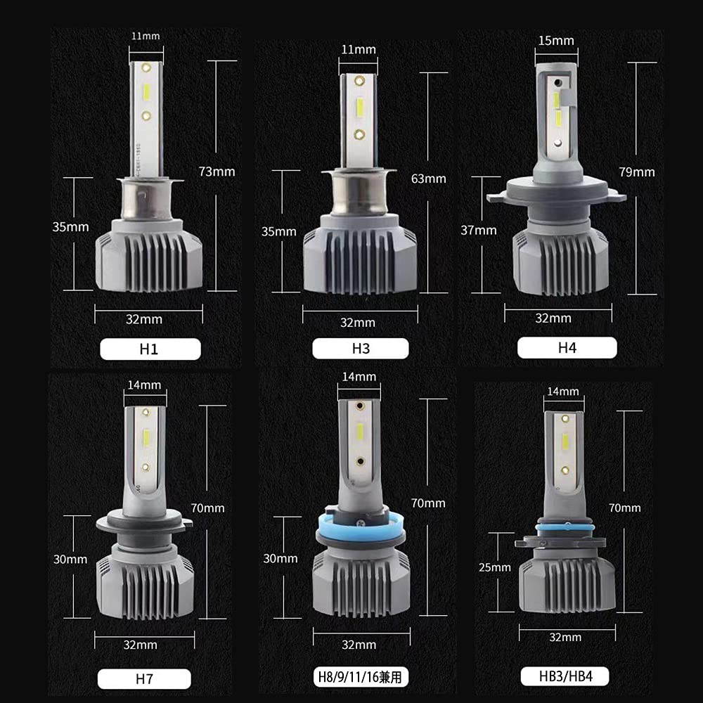 EAT-FAN ALS-S1G-H811 LED Headlight, S1G Series, Compatible with H8/H11, 40W, 9000lm, Fanless, White