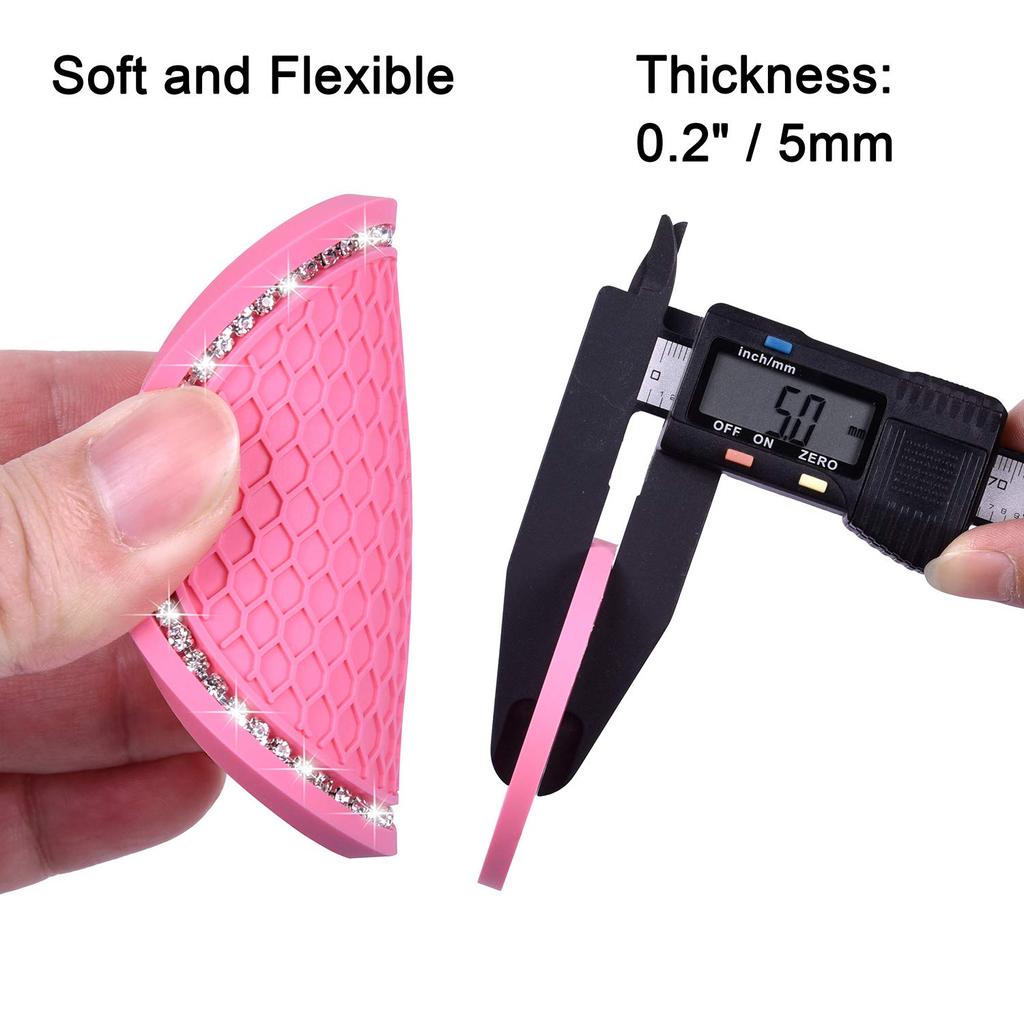Wisdompro Car Non-Slip Coaster Bling Car Drink Holder Cup Mat Vinyl Anti-Slip Vibration Proof Round 70mm Diameter 4pcs Pink