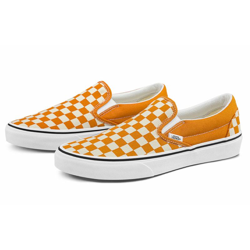 Vans Unisex Checkerboard Classic Slip On Sneakers Yellow/White Vans VN0A5JMH8LF