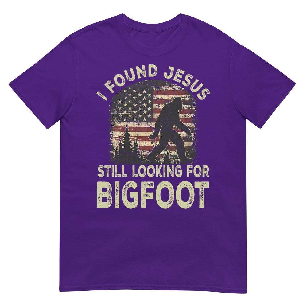 I Found Jesus Still Looking Bigfoot Funny Summer Christian TShirt
