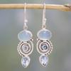 Fray Wish New Blue Topaz Drop Earrings for Women - Creative Rotating Waterdrop Pear Shape