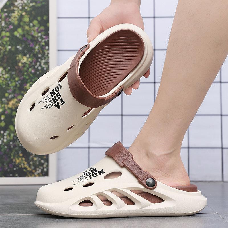 Pánské sandály, pantofle, pohodlné plážové boty, dřeváky s tlustou měkkou podrážkou, pánské ležérní boty, zahradní boty, pánské plážové sandály