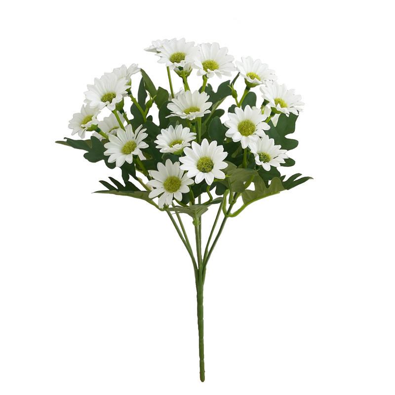 

Daisy Artificial Bouquet With Silk Flowers For Home Decor Props Photography White