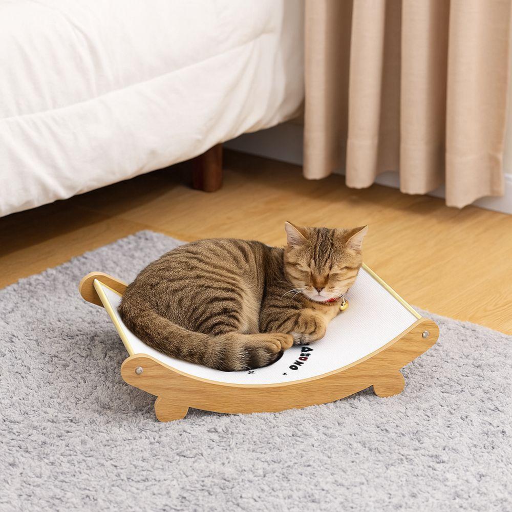 Wear-resistant Cat Scratching Board Wooden Cat Rocking Chair  for Cats Dogs