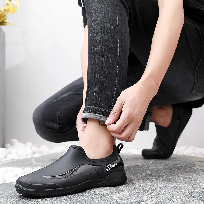Low-top Rain Shoes, Water Shoes for Men and Adults, Warm and Waterproof Shoes, Shallow-mouth Overshoes, Non-slip Short Work Rubber Shoes