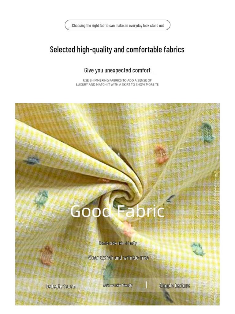 Dopamine Yellow Polka Dot High-Waisted Wide-Leg Pants for Women, Petite, Spring/Autumn 2025, Lightweight, Floor-Length