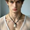 Feline Pendant Necklace with Witch Hat Charm, Lightweight Wax Cord Jewelry for Daily Wear, Party Looks, and Gift Giving