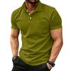 Men’s Short Sleeve Polo Shirt with Chest Pocket Classic Fit Soft Cotton Collared Top for Casual or