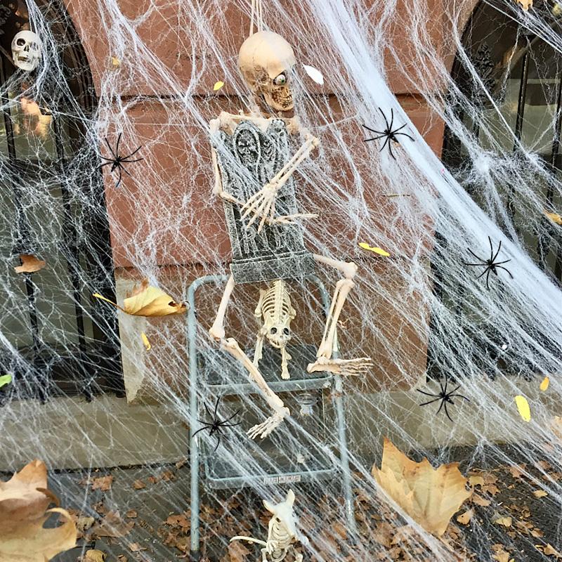 White Spider Web For Halloween Decorations Artificial Stretchy Cobweb For Halloween Scary Party Scene Decor Haunted House Props