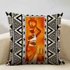 Geometric Cushion Cover Sofa Decorative Pillow Cover Home Living Room Ethnic Art Accessories 45x45cm Linen Double-sided Printing