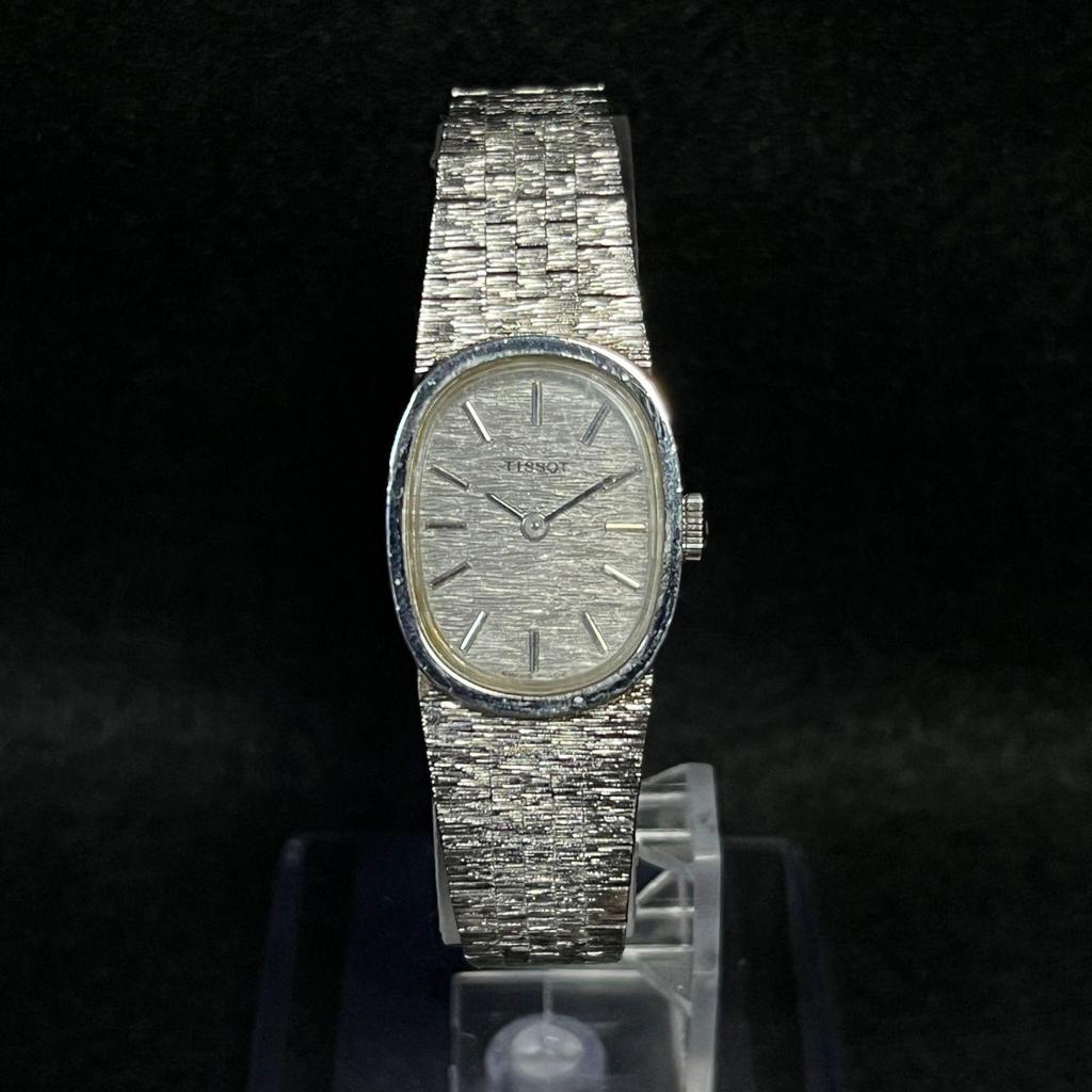 Used [Working Item] TISSOT Manual Winding Silver Ladies Watch Oval Type Operation Confirmed Tissot