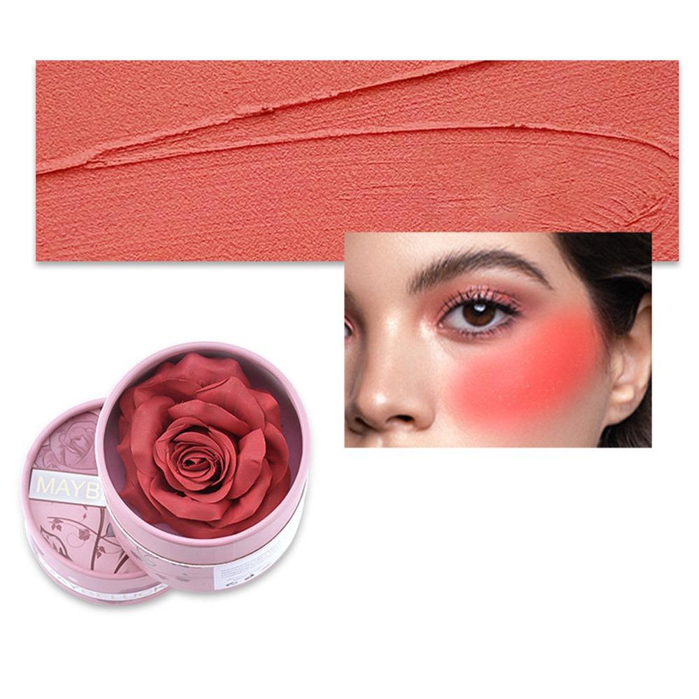 3D Rose Petals Powder Blusher Matte Multicolor Highlight Grooming Palette Natural Brightening High Visibility Color