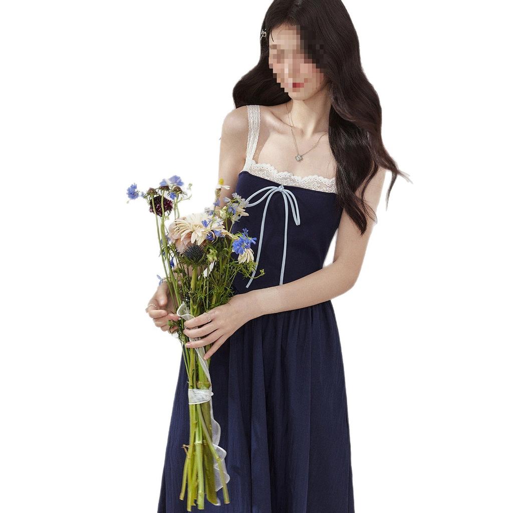 *** "Moon Cage Veil" dress women's design sense niche lace splicing strap suspender skirt women's summer