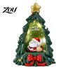 Christmas Tree Figurine with Lights Resin Ornament Warm LED Lights, Festive Tabletop Decor for Holiday Home Fireplace Office Decoration, Santa