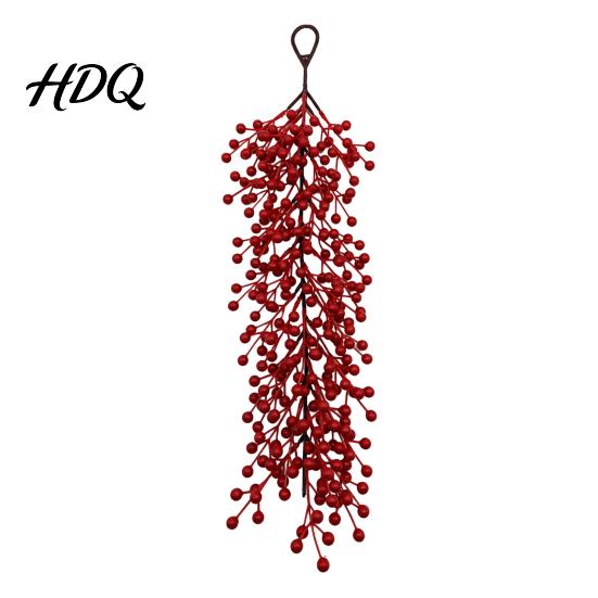 Realistic Plastic Berry Hanging Artificial Red Swag Branch Christmas Rustic Style Wall Wedding Background Floral Decor Hangings Seasonal Waterfall